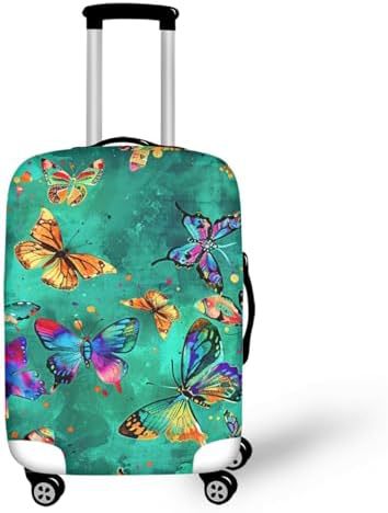 Unisex nan elastisk koffertrekk med hest- og solblomstmotiv, dehbar stretchbeskyttelse for hardplast- trolley med glidelås Skanto