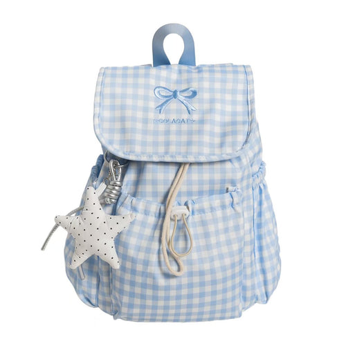Søt Gingham Print Ryggsekk Skanto