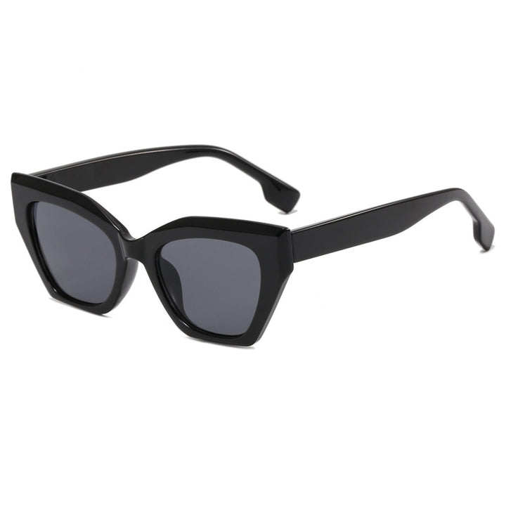 Dame asymmetrisk oversized solbriller med trendy ramme Skanto