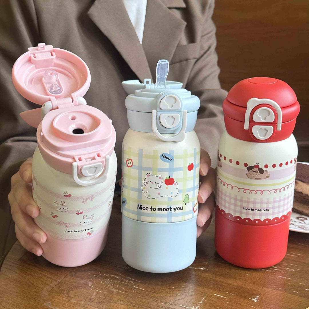 Damen Isoliertrinkflasche mit praktischem Klappverschluss und fröhlichem Design Skanto