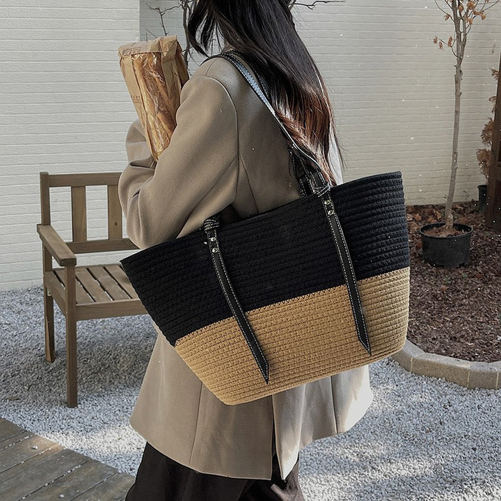 Elegant Shopper Bag med Tekstur Skanto