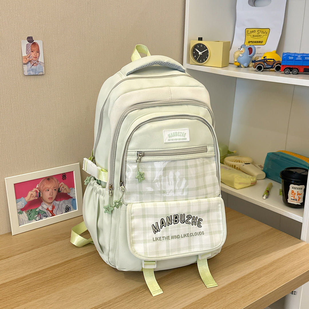 Kcasual multi-lomme laptop skole ryggsekk