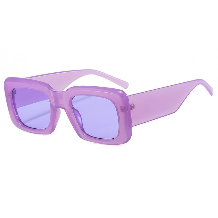 Dame oversized solbriller med kvadratisk ramme og transparent design Skanto