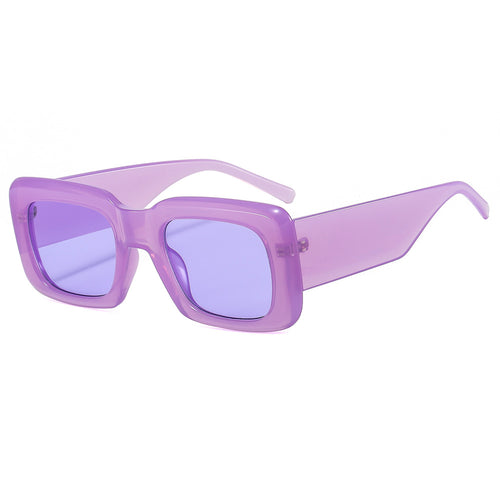 Dame oversized solbriller med kvadratisk ramme og transparent design Skanto