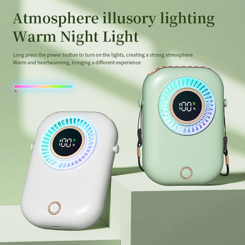 Unisex Bærbar Digital Oppladbar Hengende Vifte Skanto