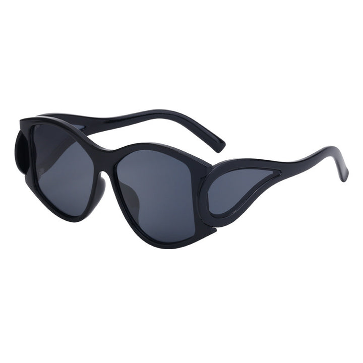 Dame moderne Cat-Eye solbriller med unikt ramme og UV-beskyttelse Skanto