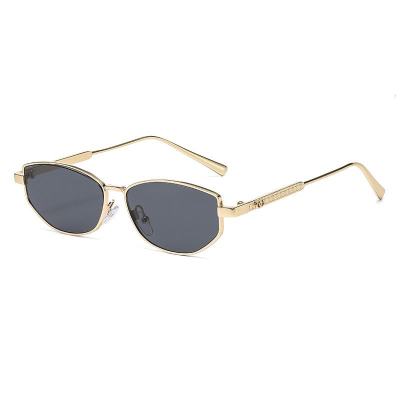Dame elegant solbrille med glitrende metallramme Skanto