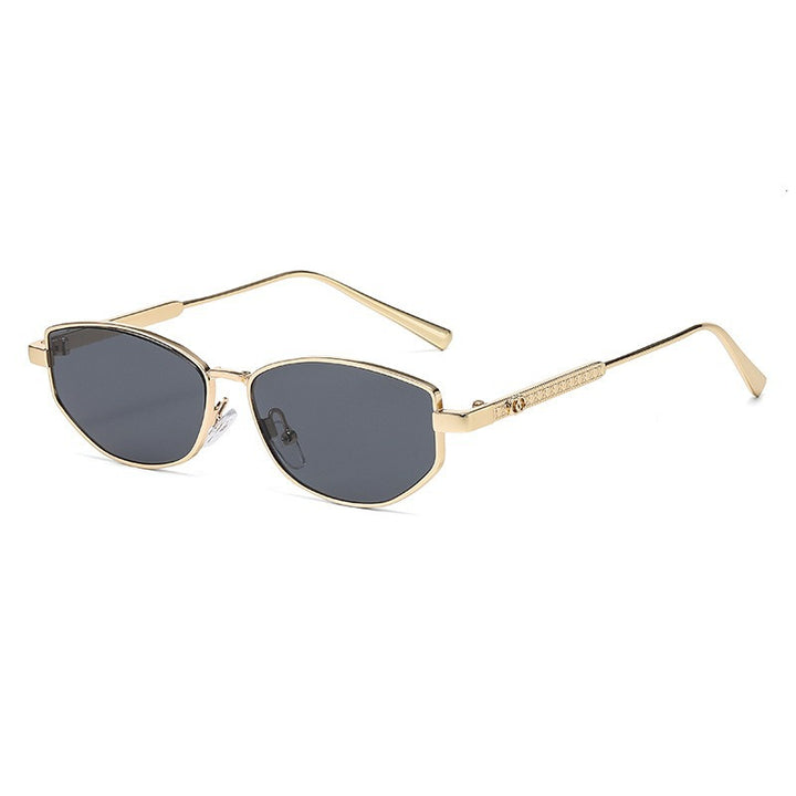 Dame elegant solbrille med glitrende metallramme Skanto