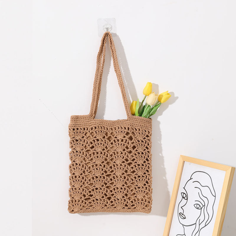 Håndcrochet shoppingpose med luftige accenter Skanto
