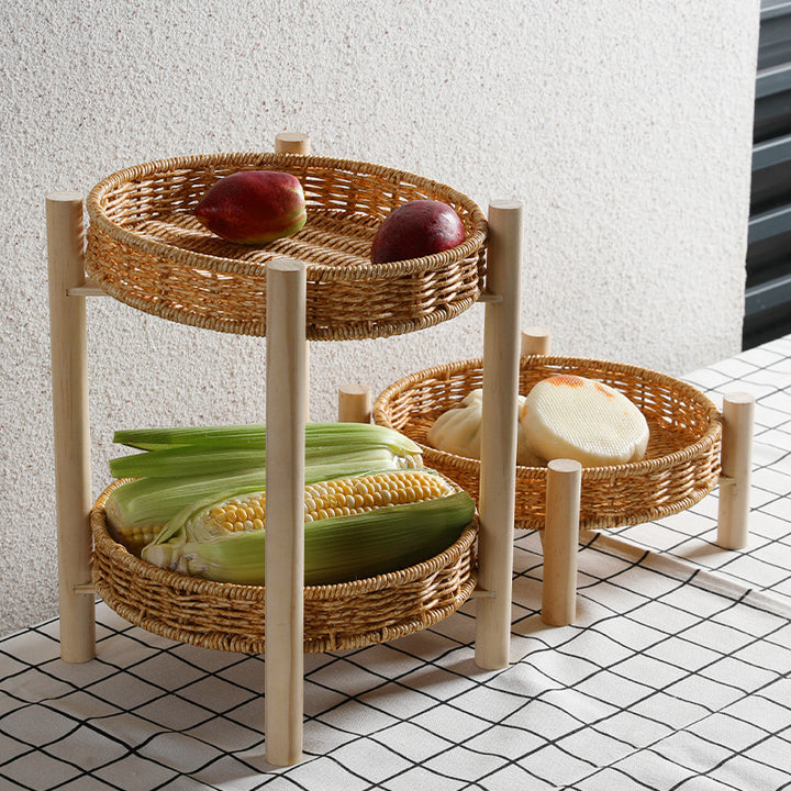 Unisex Runde Oppbevaringsbolle med Trebein Skanto