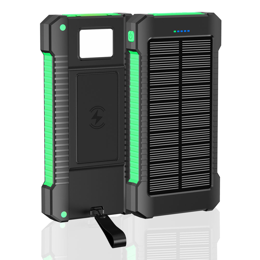 Solcelledet powerbank med integrerte LED-lamper og kompass Skanto