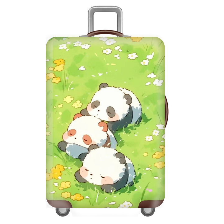 Unisex nan elastisk koffertrekk for hardplast trolley med søtt panda-motiv, elastisk beskyttelsestrekk med håndtak- og hjulåpninger Skanto