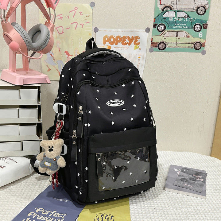 Star-Print Multi-Functional Skole Ryggsekk Skanto