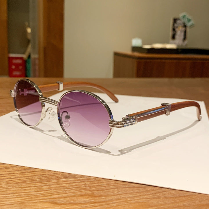 Dame Vintage-stil solbrille med tre innerramme Skanto