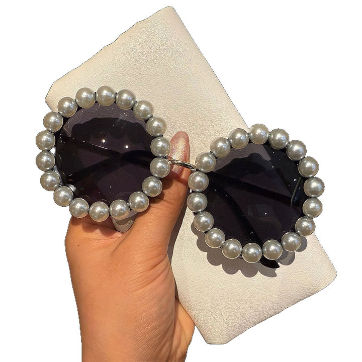 Dames elegant Vintage-solbriller med perledekor Skanto