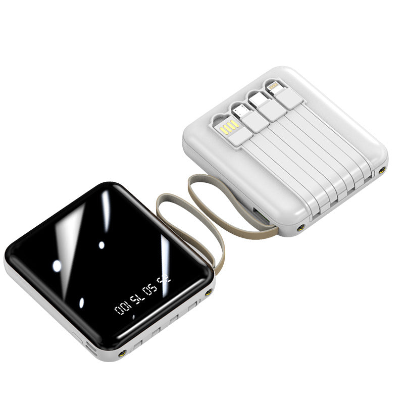 Multifunctional powerbank med innebygd ladekabel Skanto