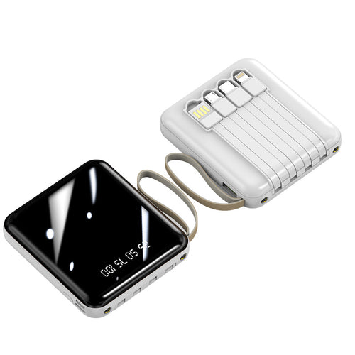 Multifunctional powerbank med innebygd ladekabel Skanto