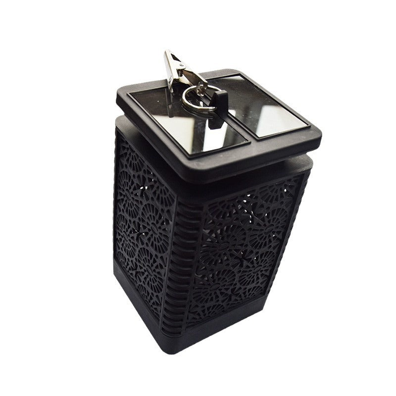 Solar-Powered Decorative Metal Lantern with Flickering LED Flame Effect Skanto