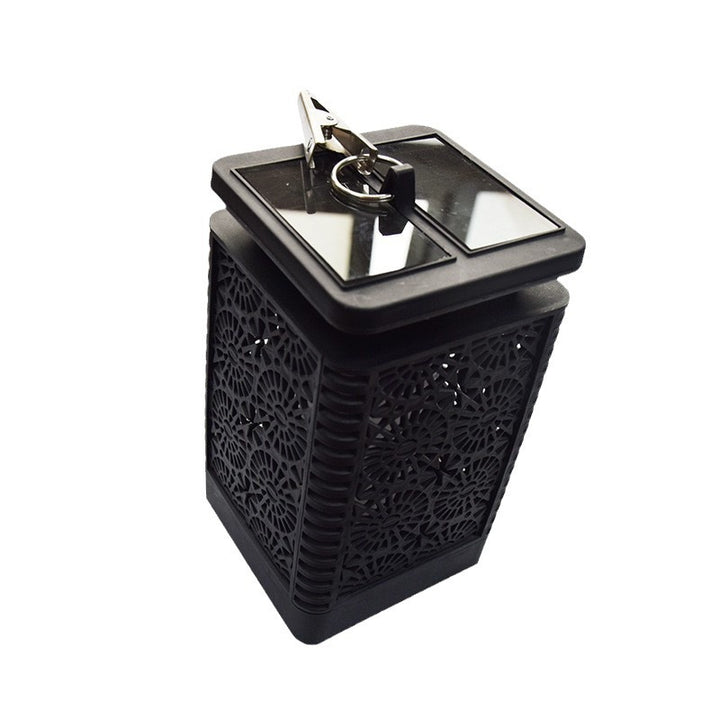 Solar-Powered Decorative Metal Lantern with Flickering LED Flame Effect Skanto