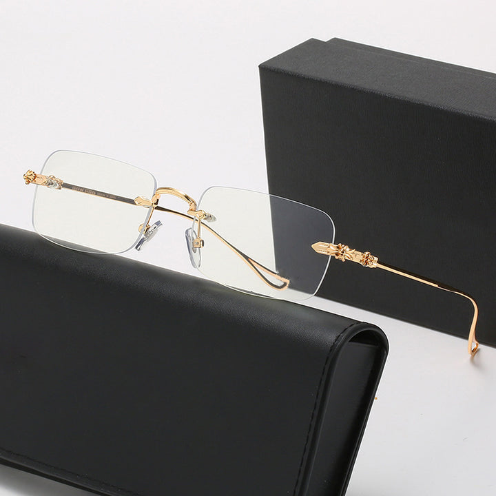 Damer moteriktig lesebrille med elegant kvadratisk ramme og dekorerte stenger Skanto