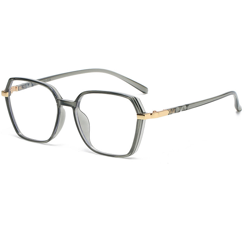 Dame moteriktig kvadratisk lesebrille med gullaccent Skanto