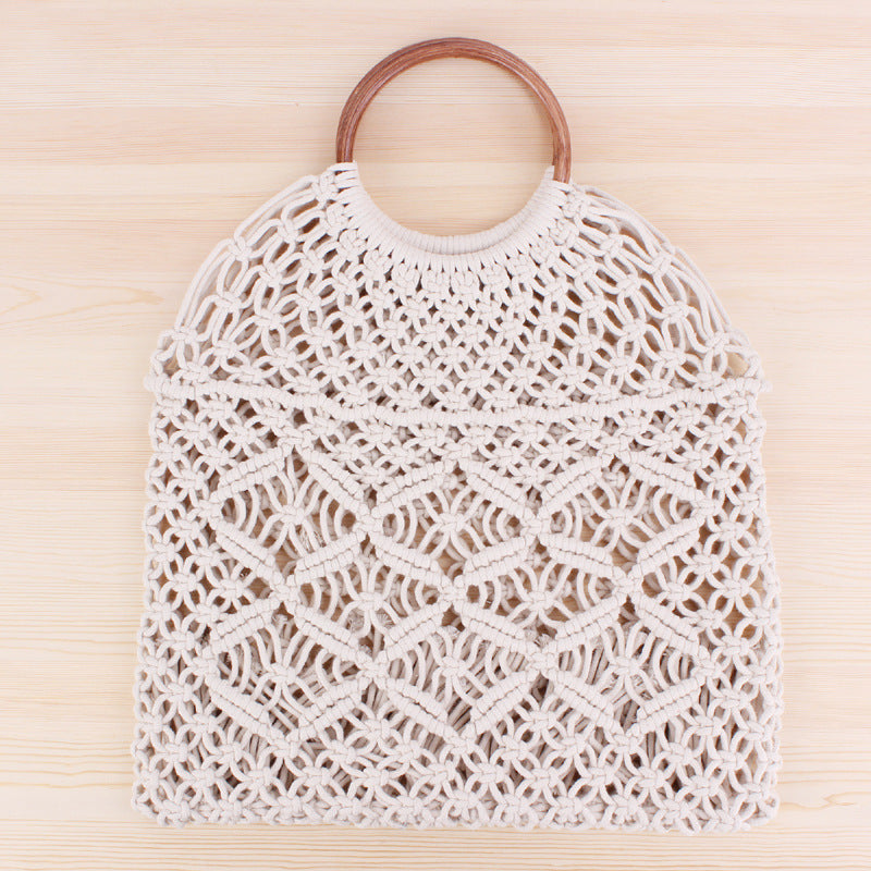 Makramee Tote bag with Double-layered Inner pocket Skanto