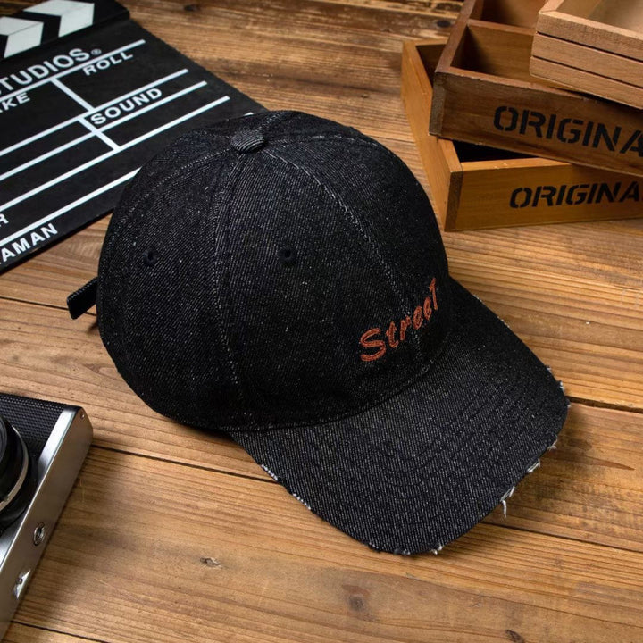Kvinneødelagt denim baseball cap Skanto 1784084141