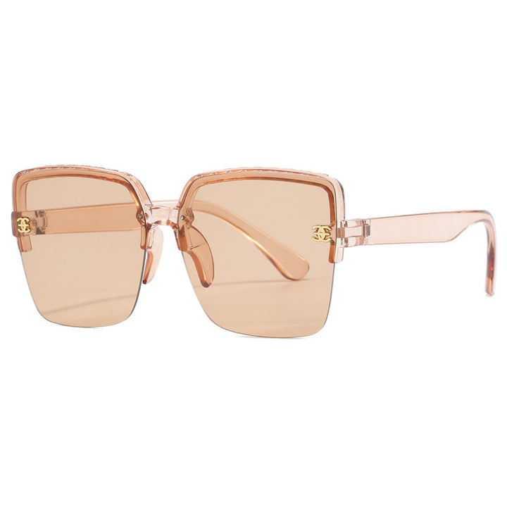 Dame oversized kvadratisk solbrille med høykvalitets linser Skanto