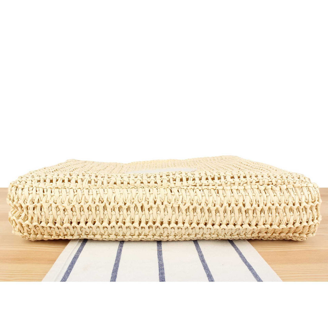 Håndveske laget av naturlig flette med minimalistiske detaljer Skanto