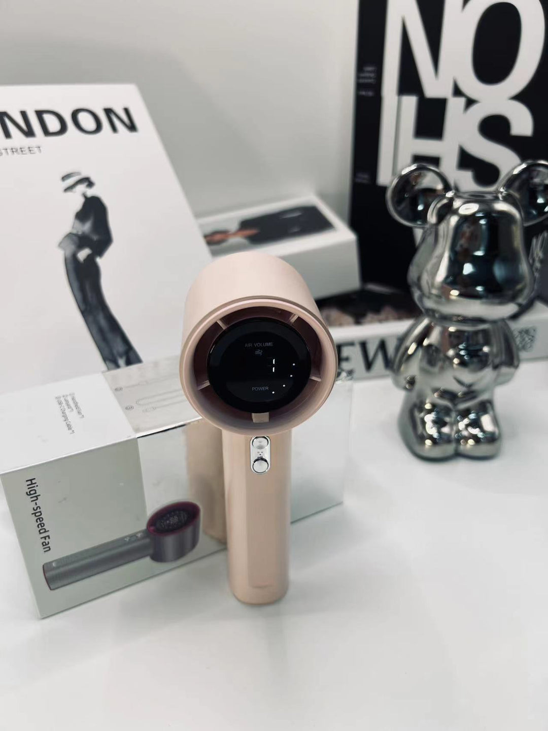 Dame Håndholdt USB-vifte med temperaturvisning Skanto