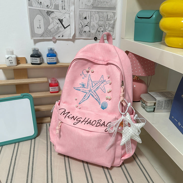 Brodert sjøstjerne design skole ryggsekk