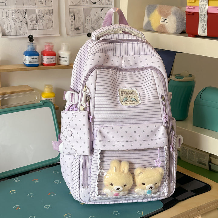 Funksjonell Multi-Lommet Leker Oppbevaring Skole Ryggsekk Bag