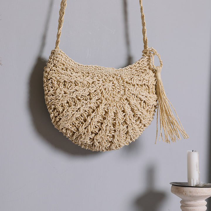 Boho-inspirert håndveske laget av naturmateriale Skanto