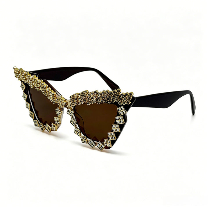 Dame designer-solbrille med glamorøs krystallprydet ramme Skanto
