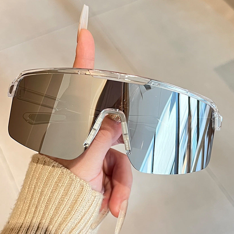 Unisex nan sporty Shield-solbriller med hel visirglass og sklisikre nesepader Skanto