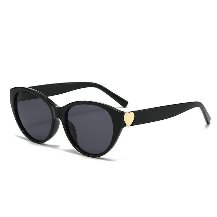 Dame Cat-Eye solbriller med hjerte-motiv Skanto