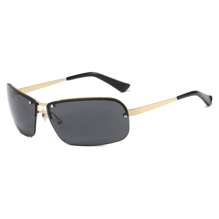 Dame solbriller med store, elegante linser og en moderne metallramme Skanto