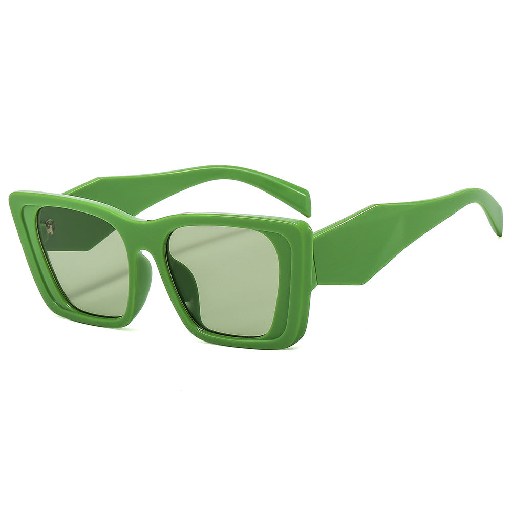 Dame oversized designer-solbrille med futuristisk ramme Skanto