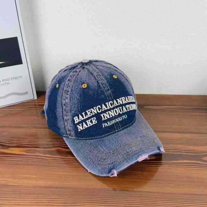 Unisex Vintage-Inspirert Slitt Denim Baseball Caps Skanto