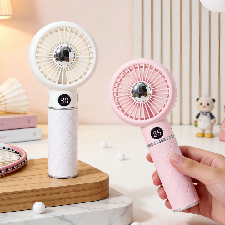 Portable Handheld Fan with Digital Temperature Display and Comfortable Design Skanto