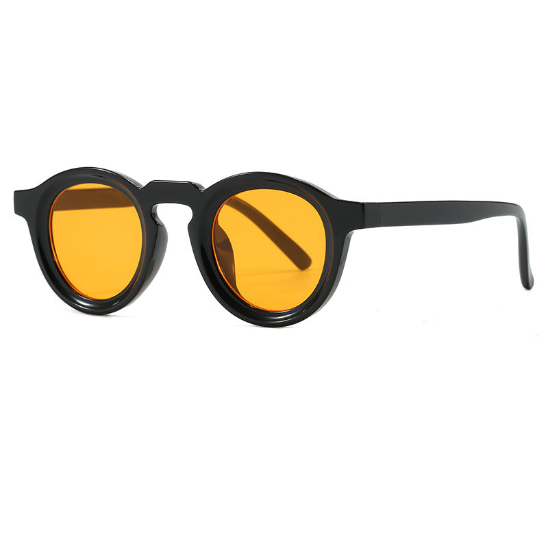 Damer fashionable runde solbriller med transparent ramme og UV-beskyttelse Skanto