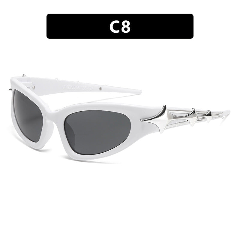 Damer futuristisk solbrille med unikt stjernedesign Skanto