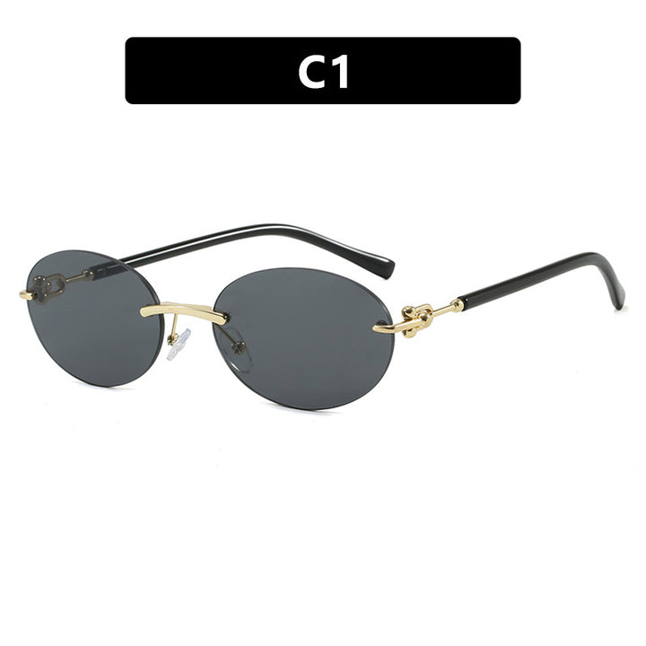 Dame oval solbrille med luksuriøs metallramme og speilbelagte glass Skanto