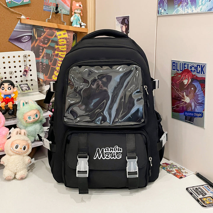 Clear Panel Multi-Pocket School Ryggsekk