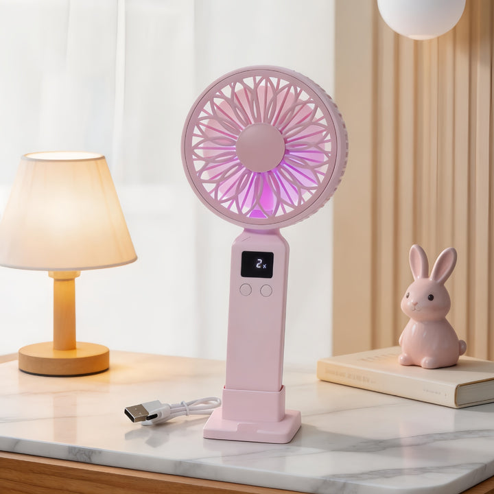 Damer Bærbar USB-vifte med LED-skjerm og ergonomisk design Skanto