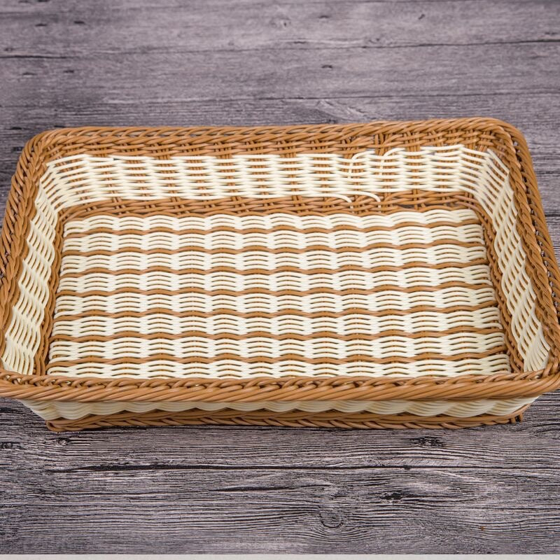 Unisex Rektangulær Rattan Serveringskurv Skanto