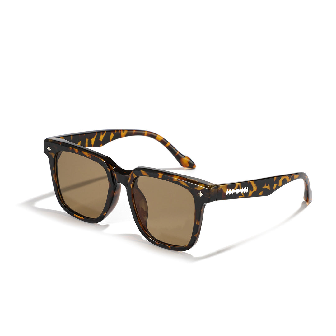 Dame modische firkantet solbrille med stilfullt skjoldpatt-design Skanto