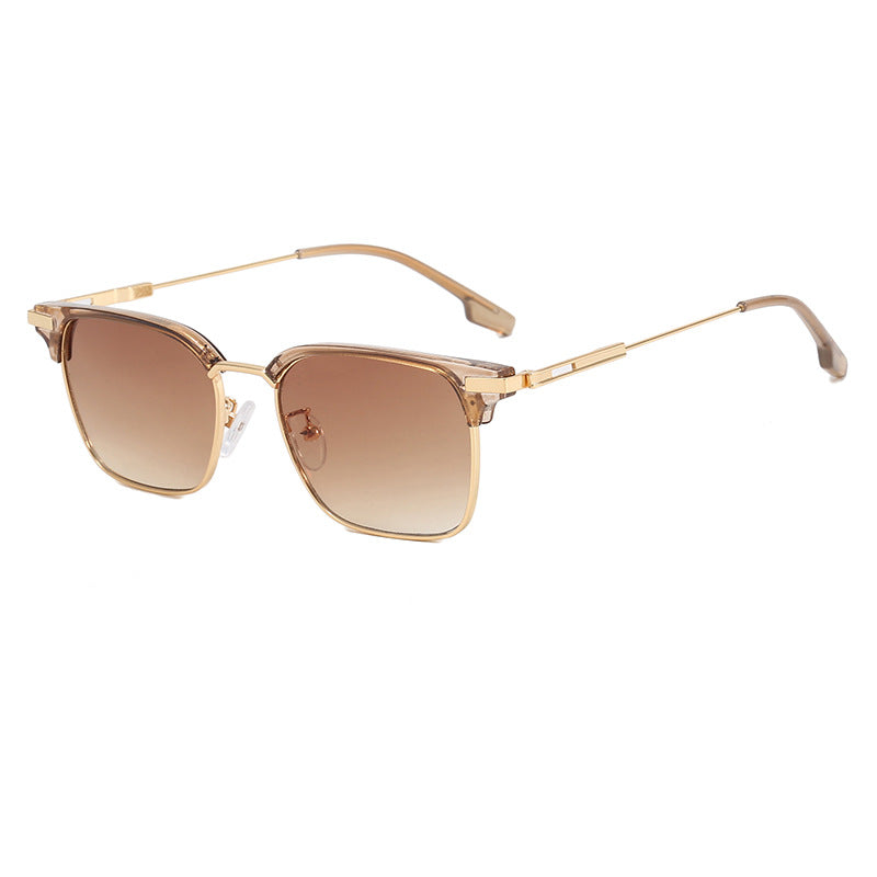 Dame kvadratisk solbrille med lett metallramme og brede stenger Skanto