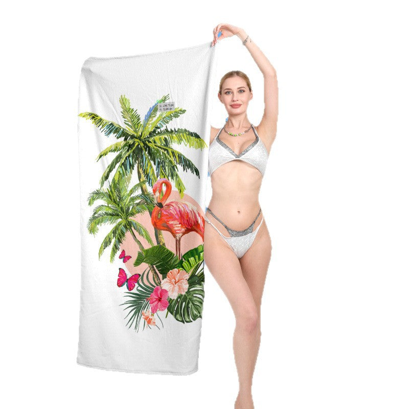 Strandhåndkle med eksotisk flamingo-motiv Skanto