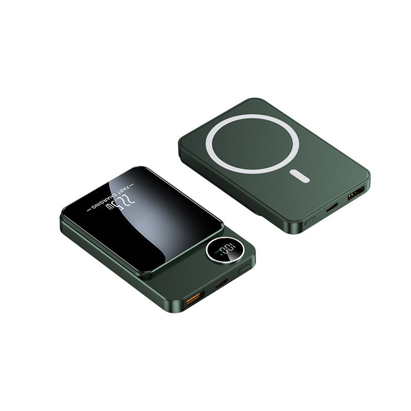 Slim Powerbank med trådløs ladefunksjon og digital skjerm Skanto